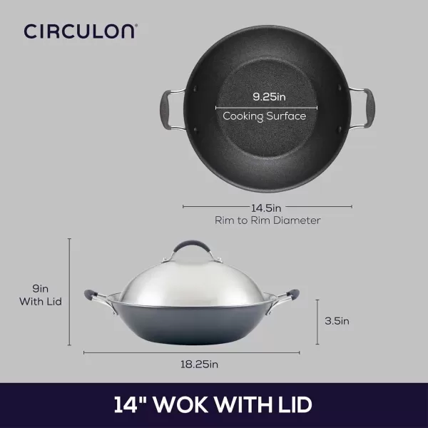 imageCirculon A1 Series with ScratchDefense Technology Nonstick Induction Frying PansSkillet Set 85 Inch and 10 Inch  Graphite Skillet Set 85quot ampamp 10quotWok 14