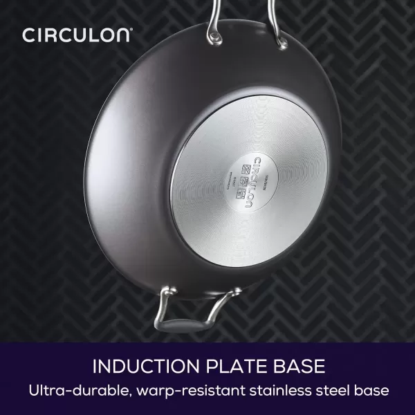 imageCirculon A1 Series with ScratchDefense Technology Nonstick Induction Frying PansSkillet Set 85 Inch and 10 Inch  Graphite Skillet Set 85quot ampamp 10quotWok 14
