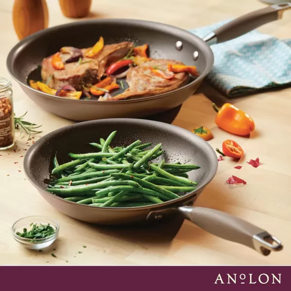 imageAnolon Advanced Home HardAnodized Nonstick Skillets 12Inch with Lid BronzeBronze
