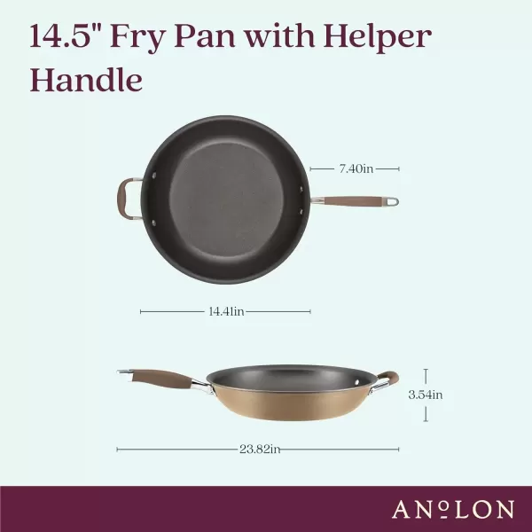 imageAnolon Advanced Home HardAnodized Nonstick Skillets 12Inch with Lid BronzeBronze