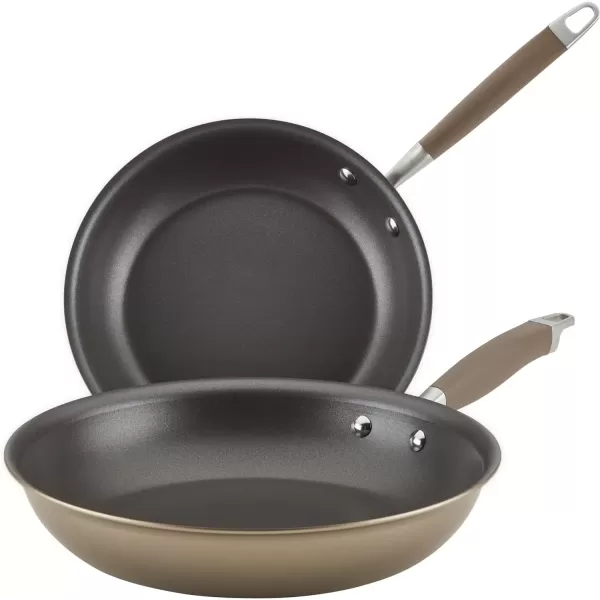 imageAnolon Advanced Home HardAnodized Nonstick Skillets 12Inch with Lid BronzeBronze