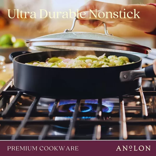 imageAnolon Advanced Home HardAnodized Nonstick Skillets 12Inch with Lid BronzeBronze