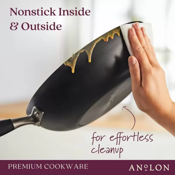 imageAnolon Advanced Home HardAnodized Nonstick Skillets 12Inch with Lid BronzeBronze