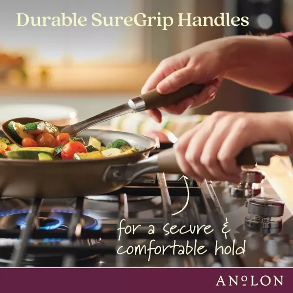 imageAnolon Advanced Home HardAnodized Nonstick Skillets 12Inch with Lid BronzeBronze