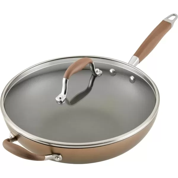 imageAnolon Advanced Home HardAnodized Nonstick Skillets 12Inch with Lid BronzeBronze