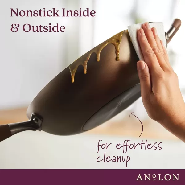 imageAnolon Advanced Home HardAnodized Nonstick Skillets 12Inch with Lid BronzeBronze