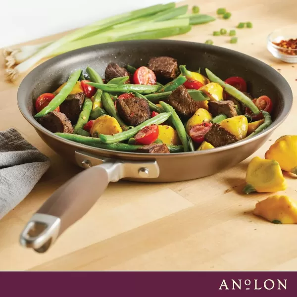 imageAnolon Advanced Home HardAnodized Nonstick Skillets 12Inch with Lid BronzeBronze
