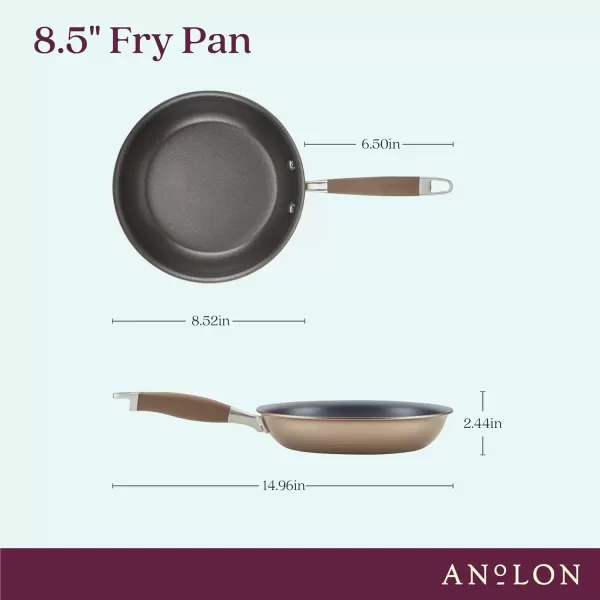 imageAnolon Advanced Home HardAnodized Nonstick Skillets 12Inch with Lid BronzeBronze