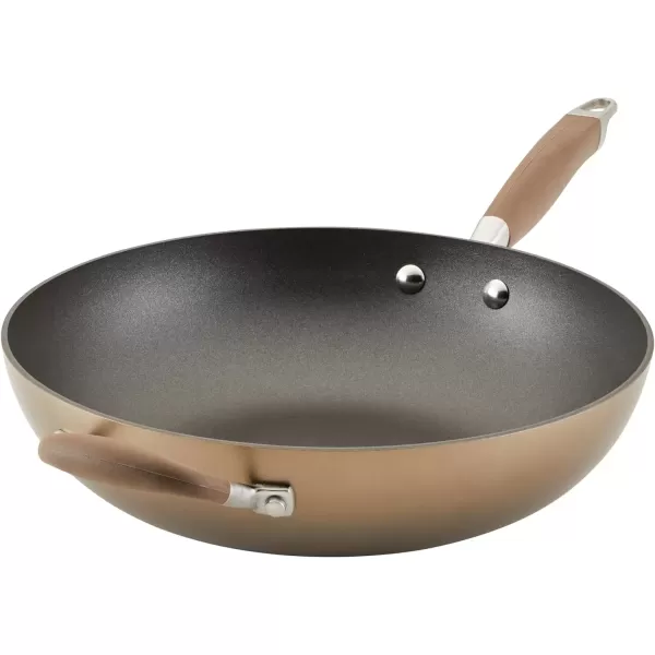 imageAnolon Advanced Home HardAnodized Nonstick Skillets 12Inch with Lid BronzeBronze