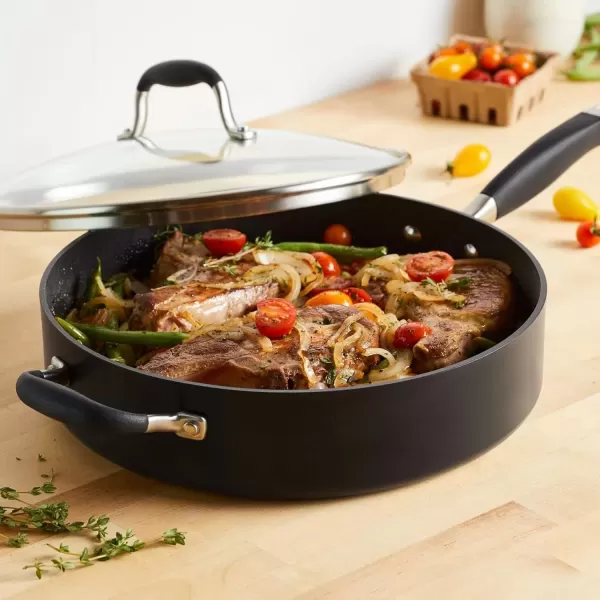 imageAnolon Advanced Home HardAnodized Nonstick Skillets 12Inch with Lid BronzeBronze