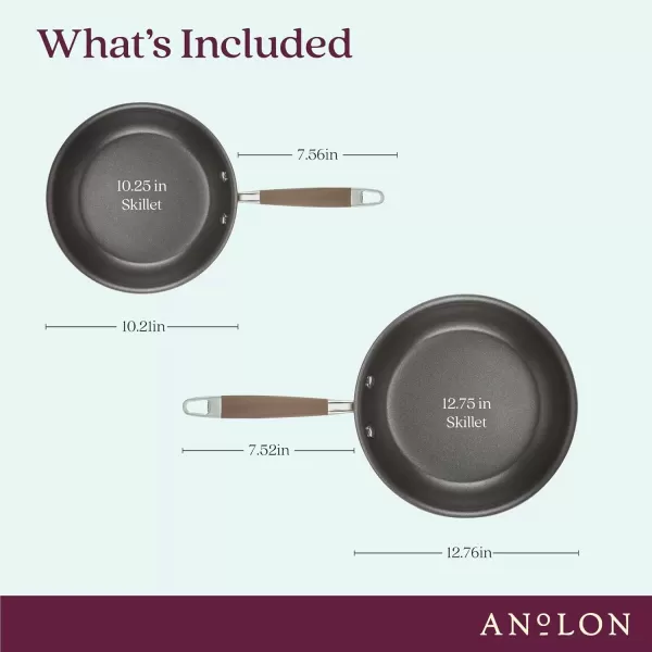 imageAnolon Advanced Home HardAnodized Nonstick Skillets 12Inch with Lid BronzeBronze