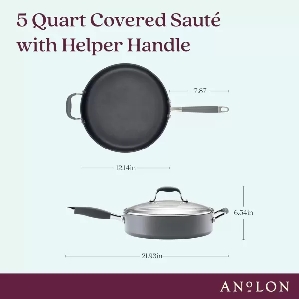 imageAnolon Advanced Home HardAnodized Nonstick Skillets 12Inch with Lid BronzeMoonstone