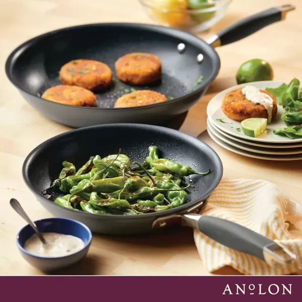 imageAnolon Advanced Home HardAnodized Nonstick Skillets 12Inch with Lid BronzeMoonstone