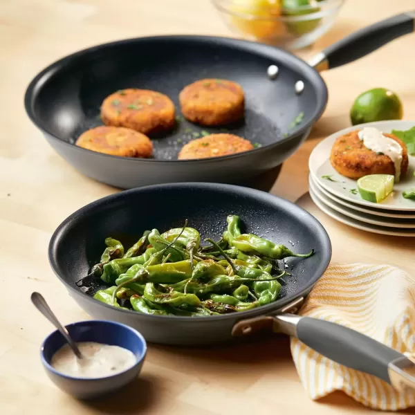 imageAnolon Advanced Home HardAnodized Nonstick Skillets 12Inch with Lid BronzeMoonstone