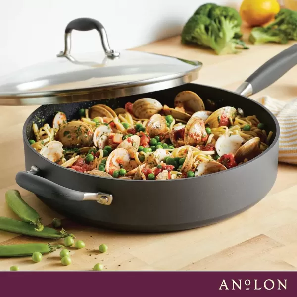 imageAnolon Advanced Home HardAnodized Nonstick Skillets 12Inch with Lid BronzeMoonstone