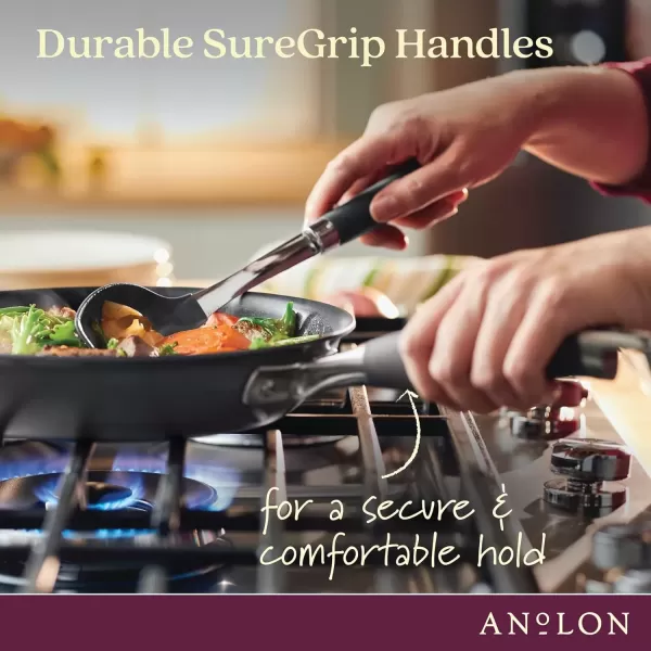 imageAnolon Advanced Home HardAnodized Nonstick Skillets 12Inch with Lid BronzeMoonstone
