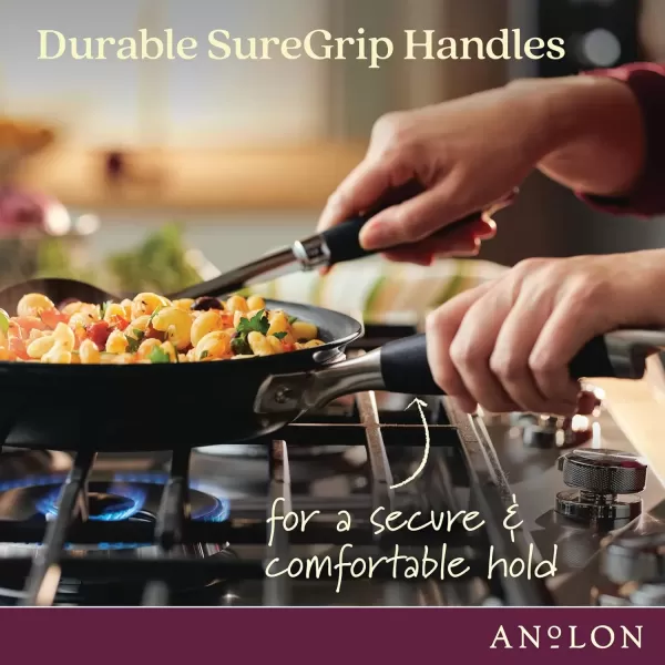 imageAnolon Advanced Home HardAnodized Nonstick Skillets 12Inch with Lid BronzeOnyx