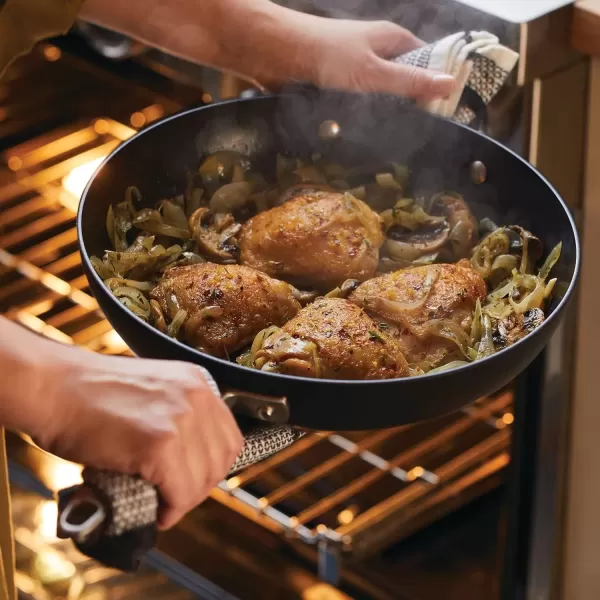 imageAnolon Advanced Home HardAnodized Nonstick Skillets 12Inch with Lid BronzeOnyx