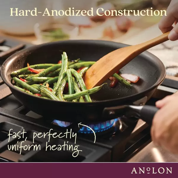 imageAnolon Advanced Home HardAnodized Nonstick Skillets 12Inch with Lid BronzeOnyx