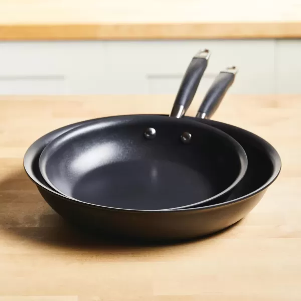 imageAnolon Advanced Home HardAnodized Nonstick Skillets 12Inch with Lid BronzeOnyx