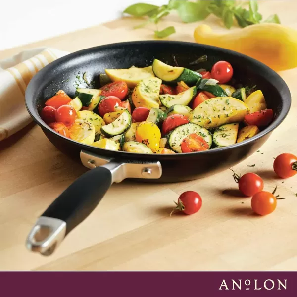 imageAnolon Advanced Home HardAnodized Nonstick Skillets 12Inch with Lid BronzeOnyx
