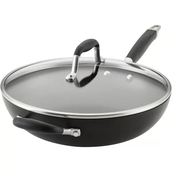 imageAnolon Advanced Home HardAnodized Nonstick Skillets 12Inch with Lid BronzeOnyx