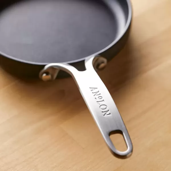 imageAnolon Hard Anodized Nonstick Mini SkilletFryingEgg Pan Stainless Steel Handle 65quot Gray