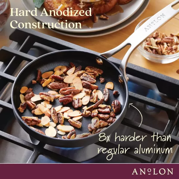 imageAnolon Hard Anodized Nonstick Mini SkilletFryingEgg Pan Stainless Steel Handle 65quot Gray