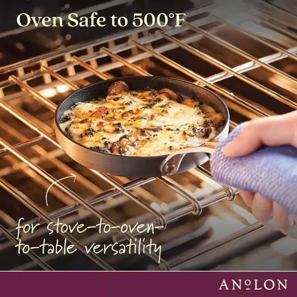 imageAnolon Hard Anodized Nonstick Mini SkilletFryingEgg Pan Stainless Steel Handle 65quot Gray