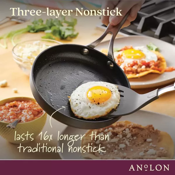 imageAnolon Hard Anodized Nonstick Mini SkilletFryingEgg Pan Stainless Steel Handle 65quot Gray