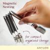 imageAnolon SureGrip Tools and Gadgets Magnetic Measuring Cup Set Stackable 4 Piece Stainless SteelMeasuring Spoon Set