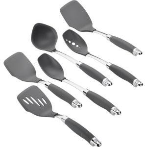 imageAnolon SureGrip Nonstick Nylon Solid Spoon Gray 1325Inch Tools and Gadgets  46283Tool Set 6 Piece