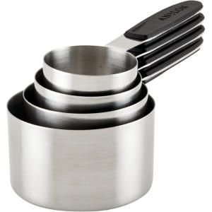 imageAnolon SureGrip Tools and Gadgets Magnetic Measuring Cup Set Stackable 4 Piece Stainless SteelMeasuring Cup Set
