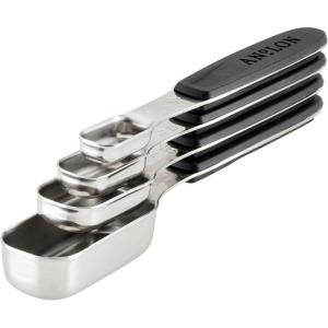 imageAnolon SureGrip Tools and Gadgets Magnetic Measuring Cup Set Stackable 4 Piece Stainless SteelMeasuring Spoon Set