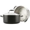 imageAnolon Advanced HardAnodized Dutch Oven Multipurpose Steamer Set 85Quart GraphiteGray