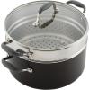 imageAnolon Advanced HardAnodized Dutch Oven Multipurpose Steamer Set 85Quart GraphiteGray