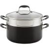 imageAnolon Advanced HardAnodized Dutch Oven Multipurpose Steamer Set 85Quart GraphiteGray