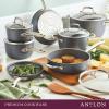 imageAnolon Accolade Forged Hard Anodized Nonstick Cookware Pots and Pans Set 12 Piece  Moonstone GrayCookware Set 12 Piece