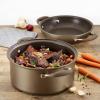 imageAnolon Advanced Home HardAnodized Nonstick Two Step Meal Set 5 Qt Dutch Oven ampamp 10quot Everything Pan Lid Bronze2Piece Cookware Set 5 Quart  10 Inch