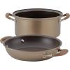 imageAnolon Advanced Home HardAnodized Nonstick Two Step Meal Set 5 Qt Dutch Oven ampamp 10quot Everything Pan Lid Bronze2Piece Cookware Set 5 Quart  10 Inch