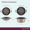 imageAnolon Advanced Home HardAnodized Nonstick Two Step Meal Set 5 Qt Dutch Oven ampamp 10quot Everything Pan Lid Bronze2Piece Cookware Set 5 Quart  11 Inch