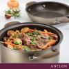imageAnolon Advanced Home HardAnodized Nonstick Two Step Meal Set 5 Qt Dutch Oven ampamp 10quot Everything Pan Lid Bronze2Piece Cookware Set 5 Quart  11 Inch