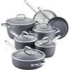 imageAnolon Accolade Forged Hard Anodized Nonstick Cookware Pots and Pans Set 12 Piece  Moonstone GrayCookware Set 12 Piece