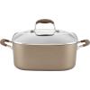imageAnolon Advanced Hard Anodized Nonstick Casserole DishCasserole Pan with Lid  7 Quart Graphite GrayBronze