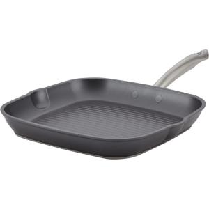 imageAnolon Accolade Forged Hard Anodized Nonstick Cookware Pots and Pans Set 12 Piece  Moonstone GrayGrill Pan 11