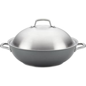 imageAnolon Accolade Forged Hard Anodized Nonstick Cookware Pots and Pans Set 12 Piece  Moonstone GrayWok 135