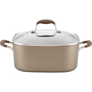 imageAnolon Advanced Hard Anodized Nonstick Casserole DishCasserole Pan with Lid  7 Quart Graphite GrayBronze