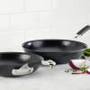 imageAnolon 87538 Smart Stack Hard Anodized Nonstick Frying Pan  Fry Pan  Hard Anodized Skillet  12 Inch BlackBlack
