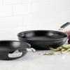 imageAnolon 87538 Smart Stack Hard Anodized Nonstick Frying Pan  Fry Pan  Hard Anodized Skillet  12 Inch BlackBlack