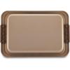 imageAnolon Advanced Nonstick Bakeware Layer Cake Pan Set with Silicone Grips 9quot Round Set of 2 BronzeBronze